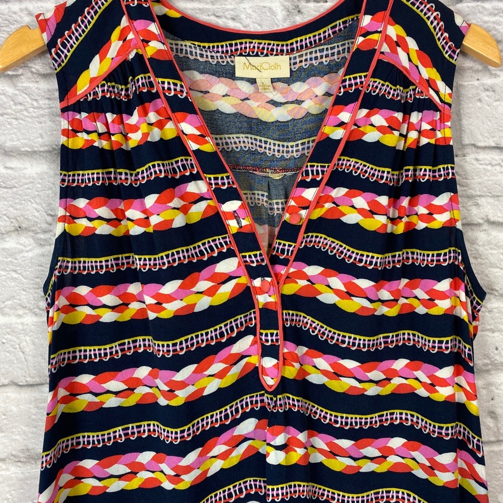 ModCloth Bright Rope Print V Neck Tank Top - Picture 3 of 5